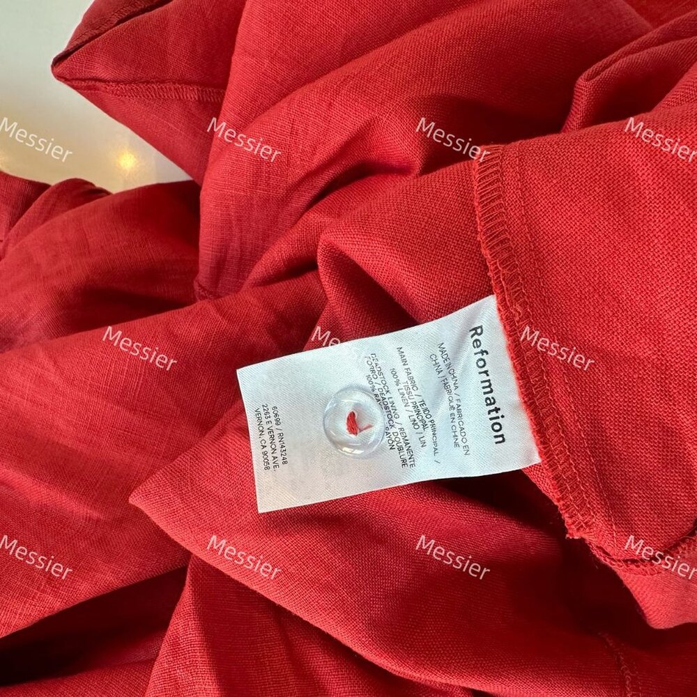 Reformation Balia Linen Dress in Sundried Tomato - Picture 8 of 9